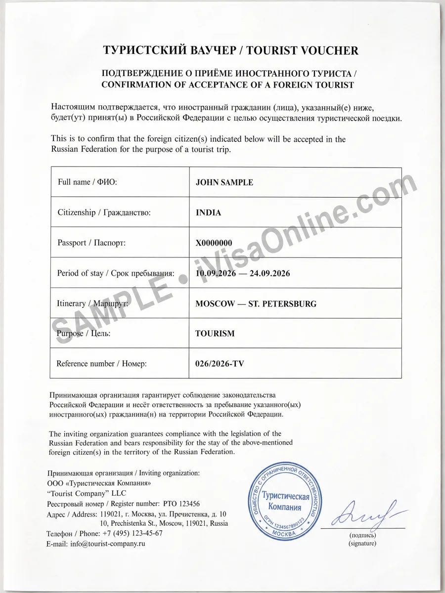 Tourist Voucher + Confirmation